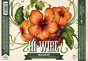 Hi-wire Brewing Saison With Grapes And Hibiscus