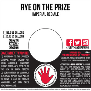 Left Hand Brewing Company Rye On The Prize April 2016