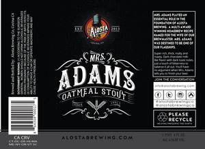 Alosta Brewing Co. Mrs. Adams Oatmeal Stout