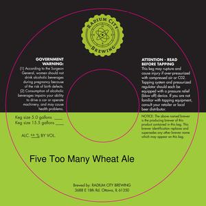 Radium City Brewing Five Too Many April 2016