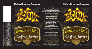 Hijinx Brewing Company Barista's Choice Coffee Porter