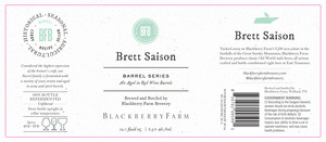 Blackberry Farm Brett Saison April 2016