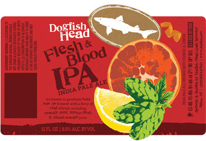Dogfish Head Flesh & Blood IPA India Pale Ale May 2016