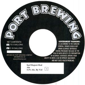 Port Brewing Company Surf Report Red April 2016