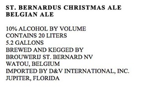St. Bernardus Christmas Ale April 2016