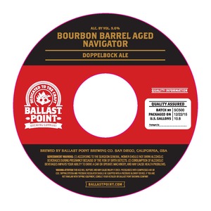 Ballast Point Bourbon Barrel Aged Navigator May 2016