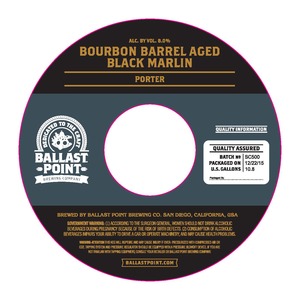 Ballast Point Bourbon Barrel Aged Black Marlin May 2016