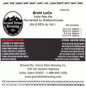 Grand Teton Brewing Brett Loco May 2016