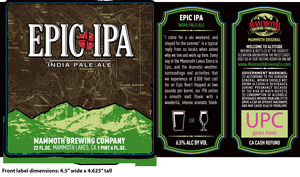 Mammoth Brewing Company Epic IPA May 2016