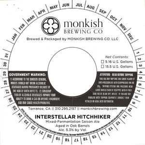 Monkish Brewing Co. Interstellar Hitchhiker May 2016