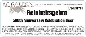 Reinheitsgebot 500th Anniversary Celebra 