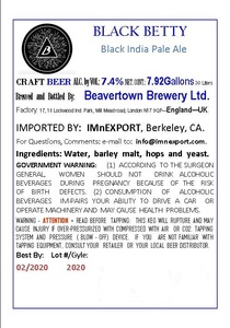 Beavertown Brewery Ltd Black Betty