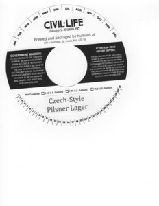 The Civil Life Brewing Co LLC Czech-style Pilsner Lager May 2016
