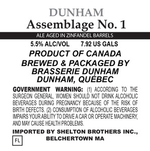 Brasserie Dunham Assemblage No. 1 May 2016