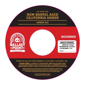 Ballast Point Rum Barrel Aged California Amber May 2016