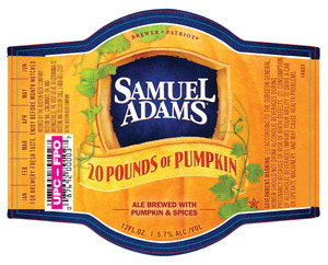 Samuel Adams 20 Pounds Of Pumpkin May 2016