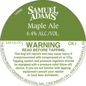 Samuel Adams Maple Ale May 2016