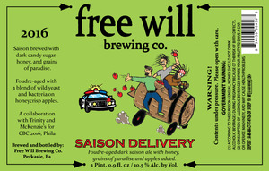 Free Will Saison Delivery May 2016