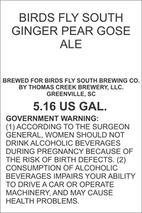 Birds Fly South Ginger Pear Gose May 2016
