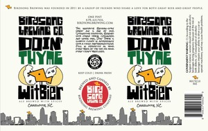 Birdsong Doin' Thyme Witbier
