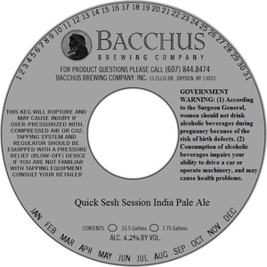 Bacchus Quick Sesh Session India Pale Ale May 2016
