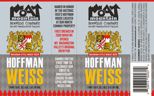 Moat Mountain Brewing Co. Hoffman Weiss May 2016