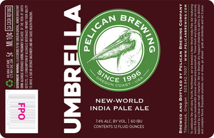 Pelican Brewing Company Umbrella New World India Pale Ale May 2016