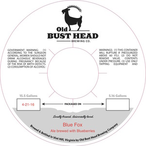 Old Bust Head Brewing Co. Blue Fox May 2016