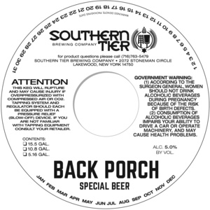 Southern Tier Brewing Company Back Porch