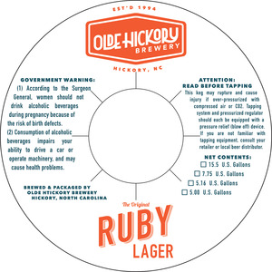 Olde Hickory Brewery Ruby Lager May 2016