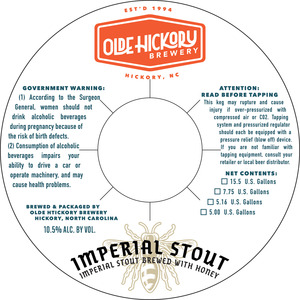 Olde Hickory Brewery Imperial Stout May 2016