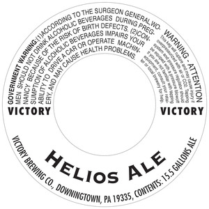 Victory Helios Ale May 2016