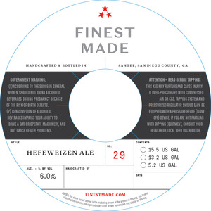 Finest Made Hefeweizen Ale