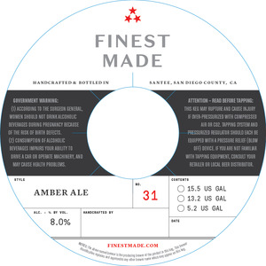 Finest Made Amber Ale May 2016