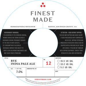 Finest Made Rye IPA