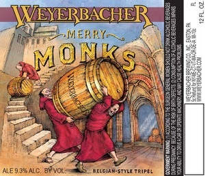 Weyerbacher Merry Monks Belgian Style Tripel