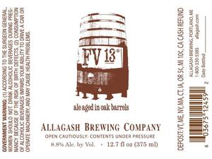 Allagash Brewing Company Fv 13