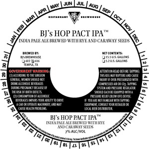 Bj's Hop Pact IPA May 2016