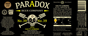 Paradox Beer Company Salty Lemons May 2016