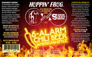 Hoppin' Frog 5-alarm Chili Beer May 2016