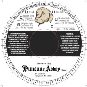 Duncan's Abbey Belgian Style Quadrupel Ale May 2016