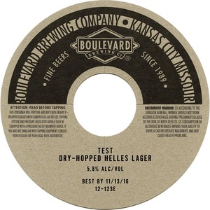 Boulevard Test Dry-hopped Helles