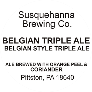 Susquehanna Brewing Co. Belgian Tripel Ale June 2016