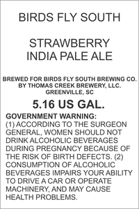 Birds Fly South Strawberry IPA May 2016