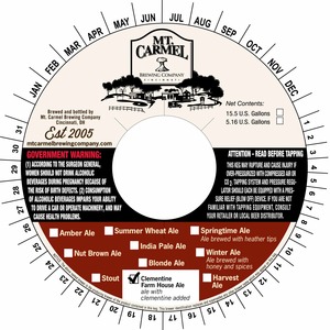 Mt Carmel Brewing Company Clementine Farm House Ale May 2016