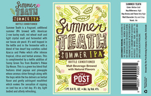 The Post Brewing Company Summer Teath Summer IPA June 2016