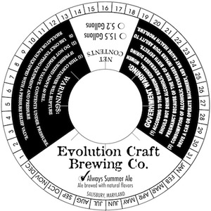 Evolution Craft Brewing Company Always Summer Ale