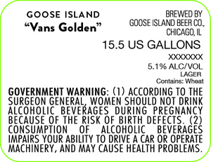 Goose Island "vans Golden" June 2016