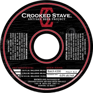 Crooked Stave Artisan Beer Project Batch # 200