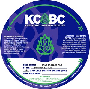 Kings County Brewers Collective Sandcastles Ale June 2016